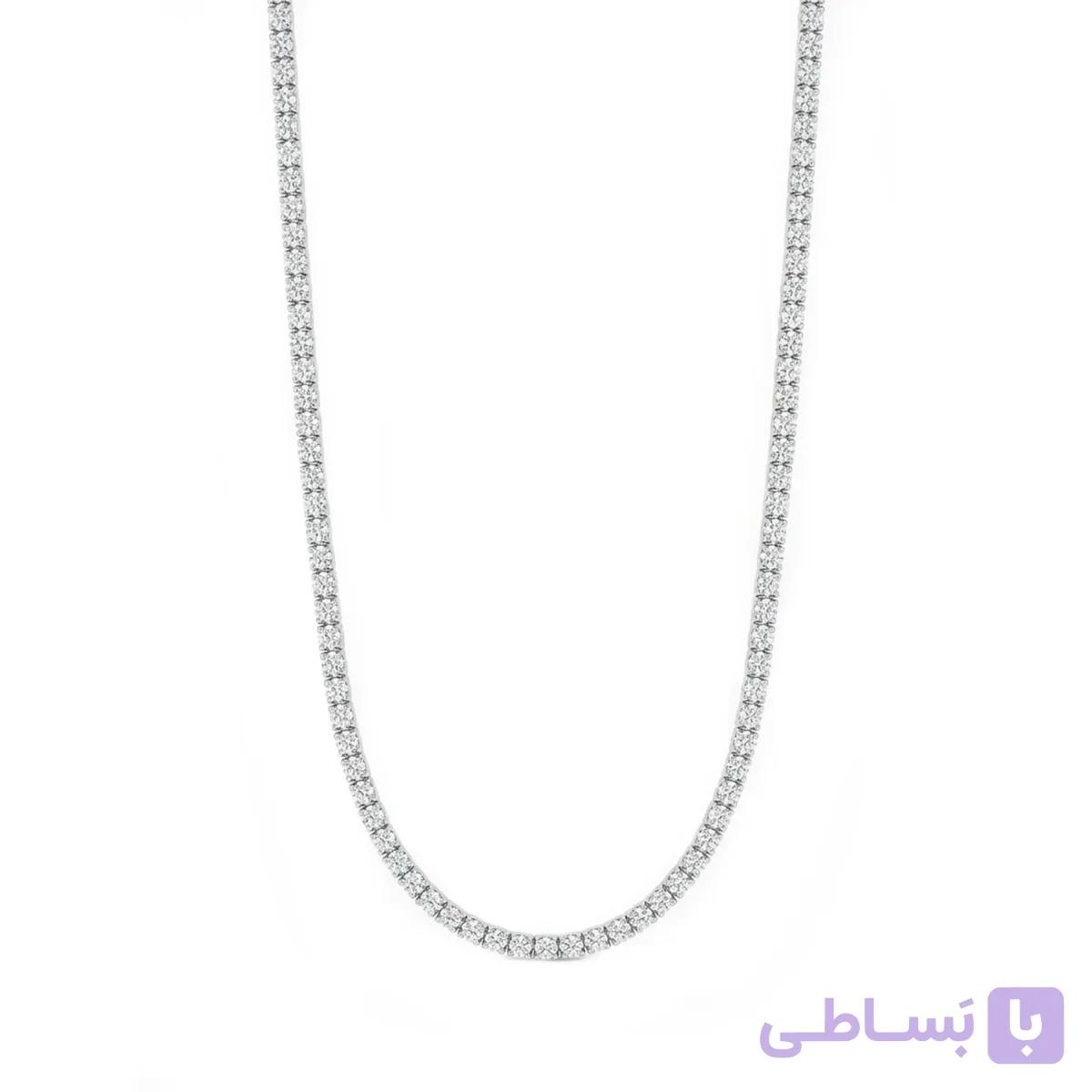 زنجیر استیل زنانه مدل تنیسی مینی فول نگین کد 522 — تصویر 1