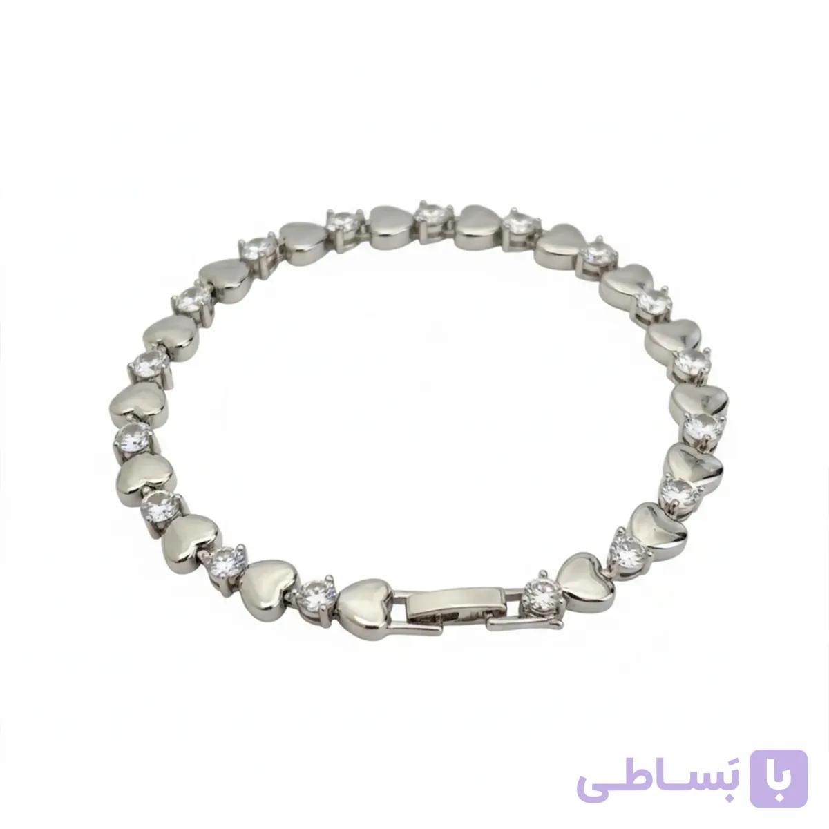 دستبند تنیسی قلبی سیلور — تصویر 1
