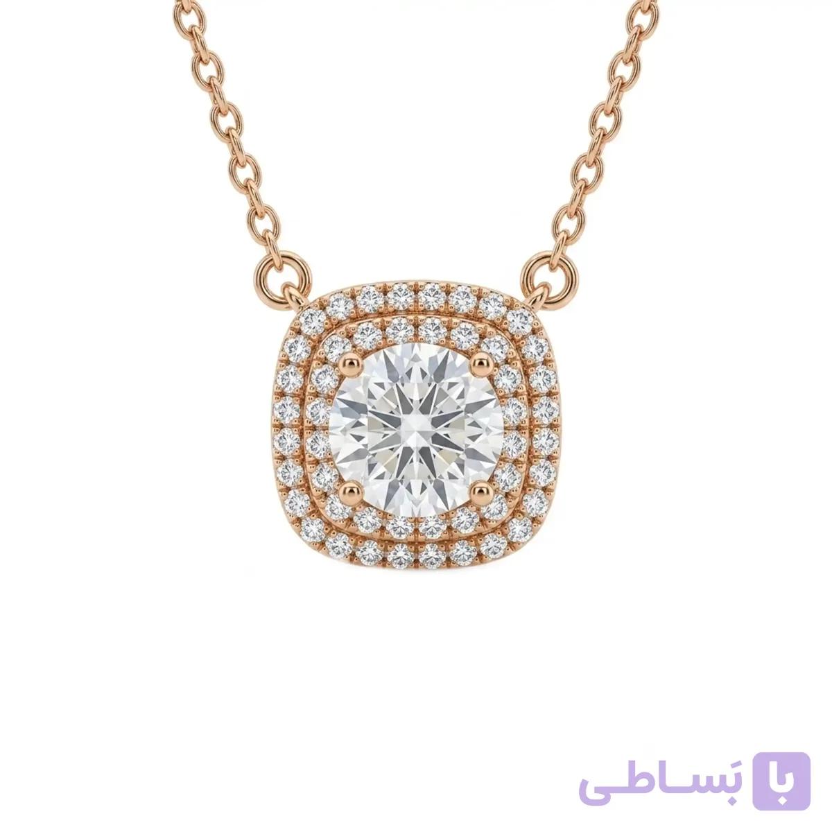 گردنبند زنانه ژوپینگ مدل مربع فول نگین 506 — تصویر 1