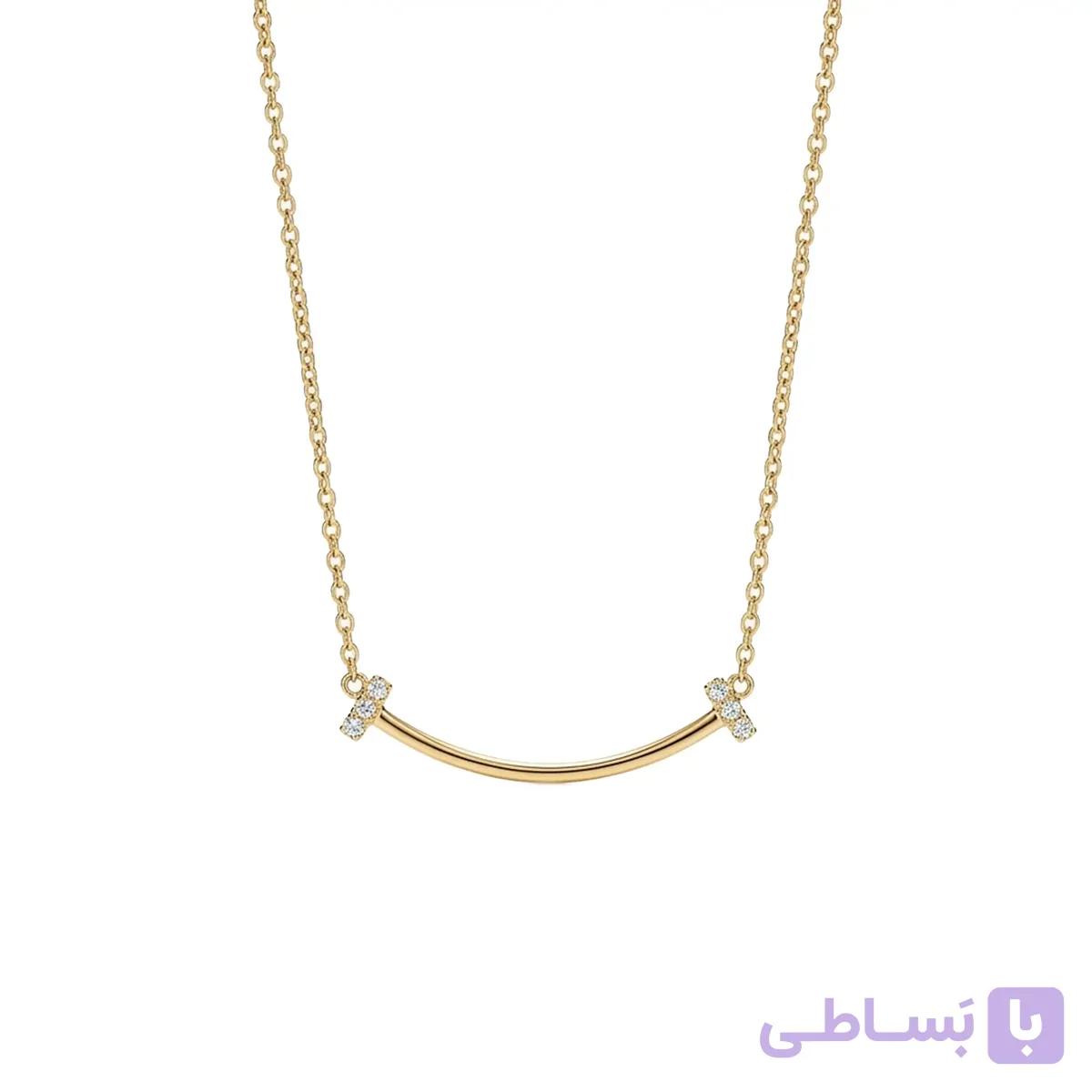 گردنبند زنانه استیل مدل مینیمال طرح لبخند کد 578 — تصویر 1