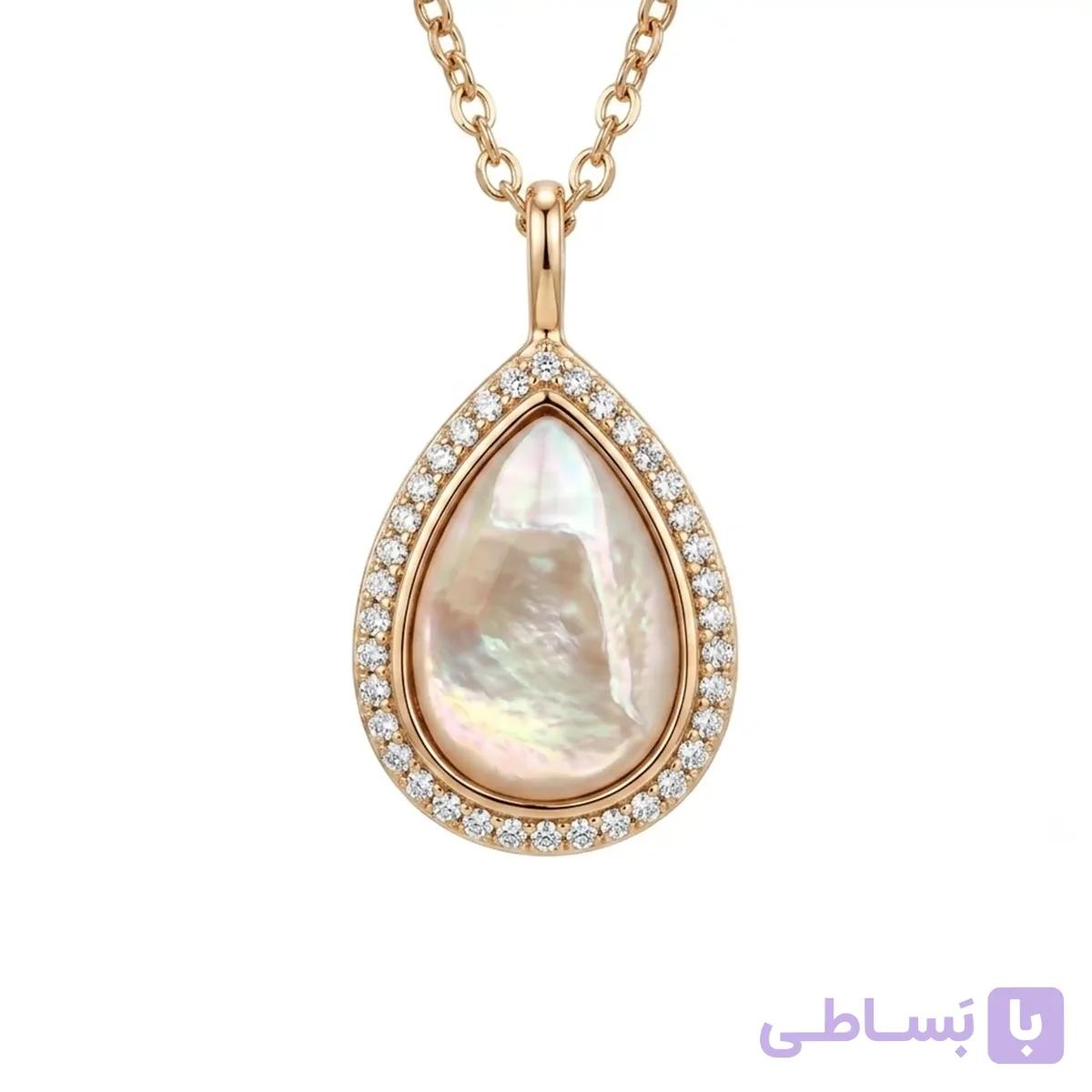 گردنبند زنانه پلاک جدا شونده ژوپینگ مدل اشک مینیمال کد 515 — تصویر 1