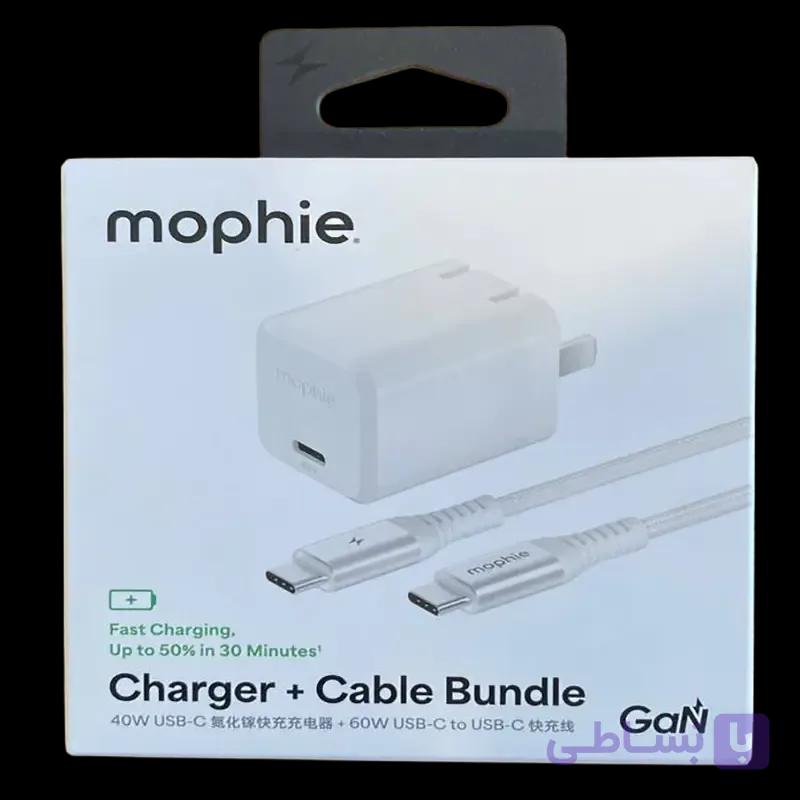 شارژر موفی 40 وات GaN PD مناسب آیفون 17 و 18 همراه کابل تایپ سی — تصویر 1