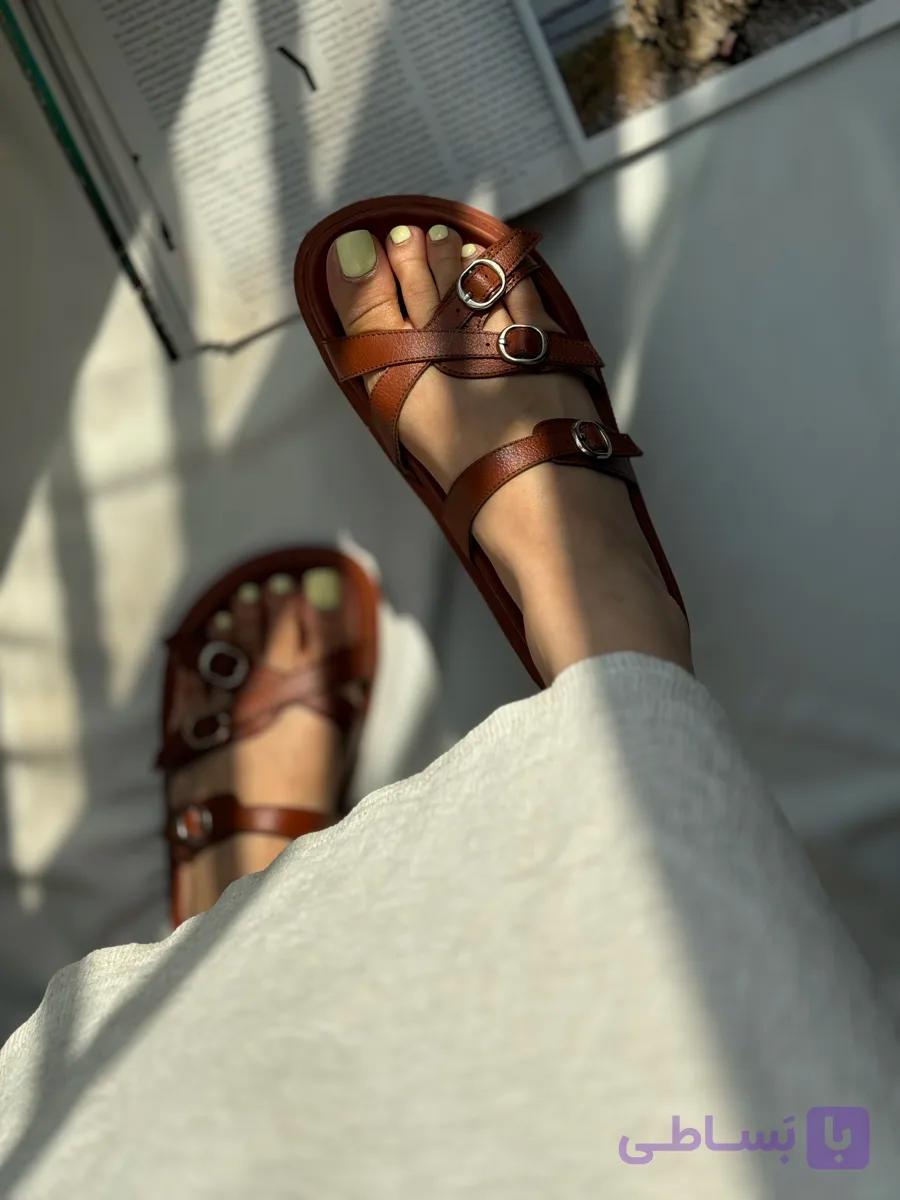 صندل طبی چرمی ضربدری — تصویر 1
