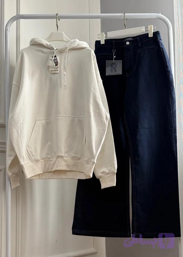 هودی توکرک سفید (pull&bear)