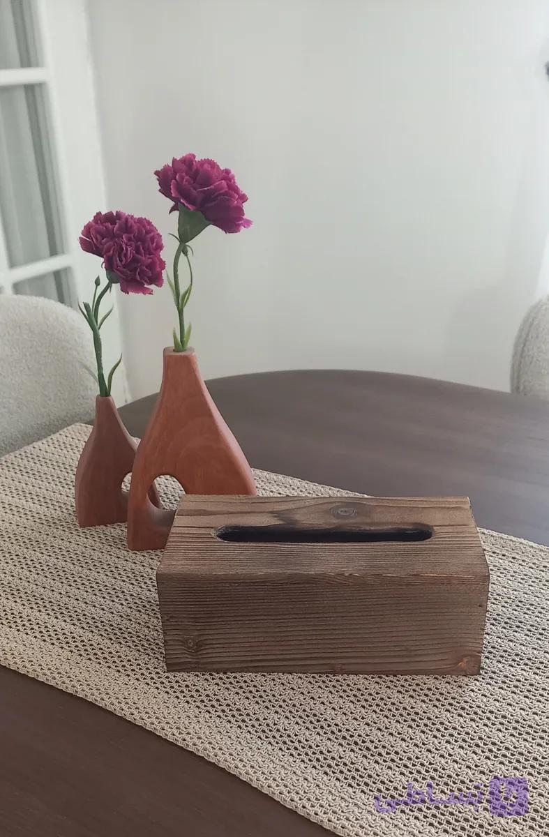 جعبه دستمال کاغذی چوبی کدhm 022