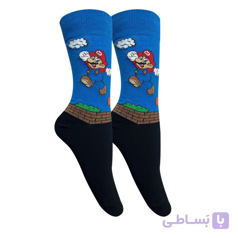 جوراب کارتونی ماریو ساقدار نخ پنبه 37تا44