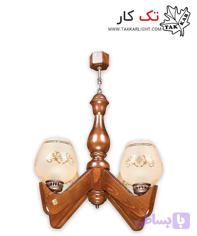 لوستر چوبی 4 شعله مدل نایک