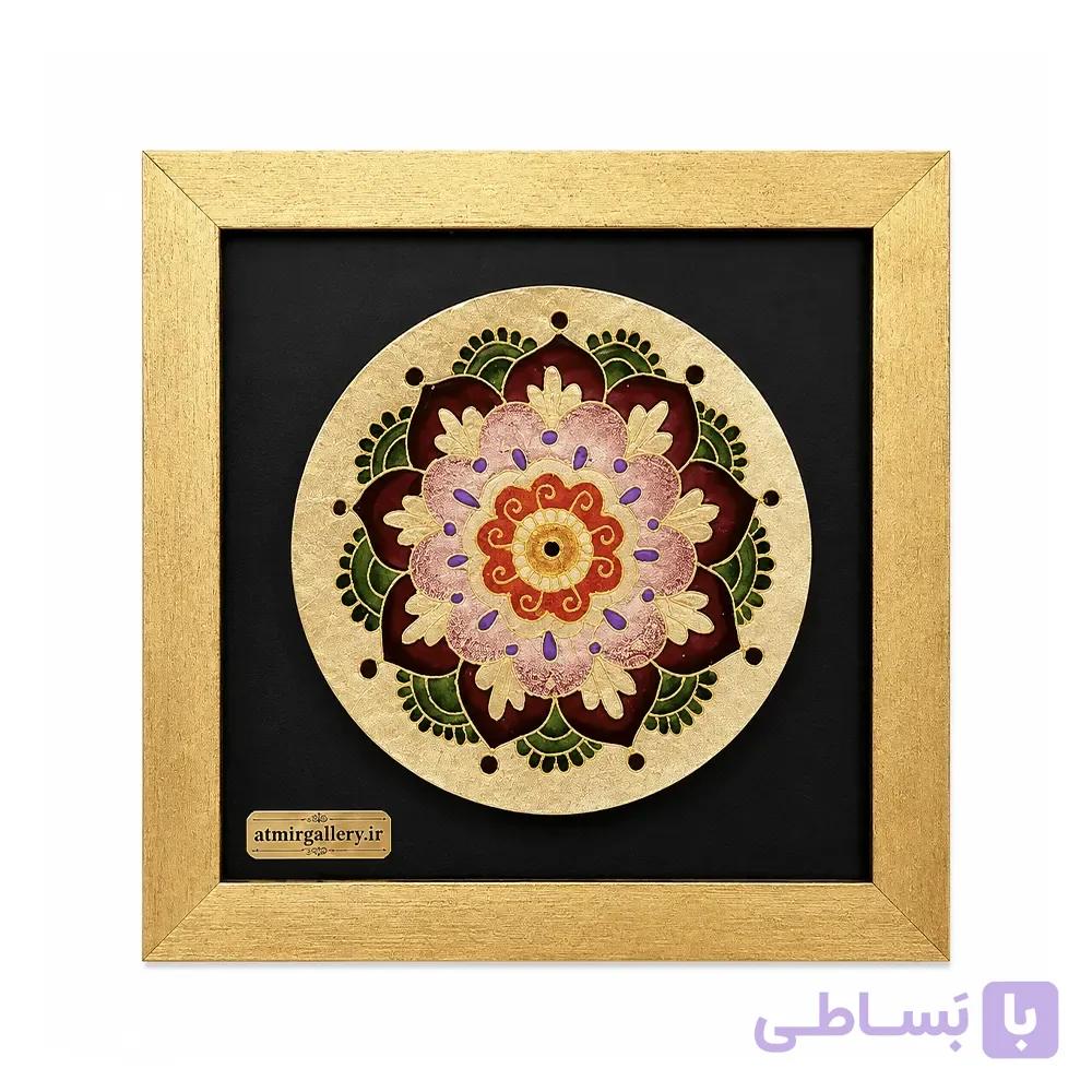 تابلو بشقاب مدرن ورق طلا 28×28 کد 1169 — تصویر 1