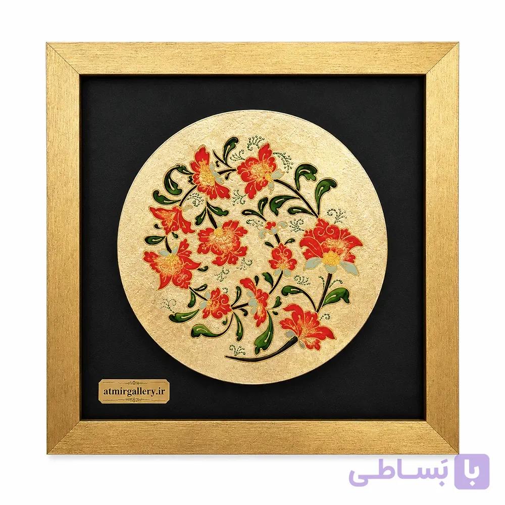 تابلو مدرن طرح گل ورق طلا 40×40 سانتی کد 1161 — تصویر 1