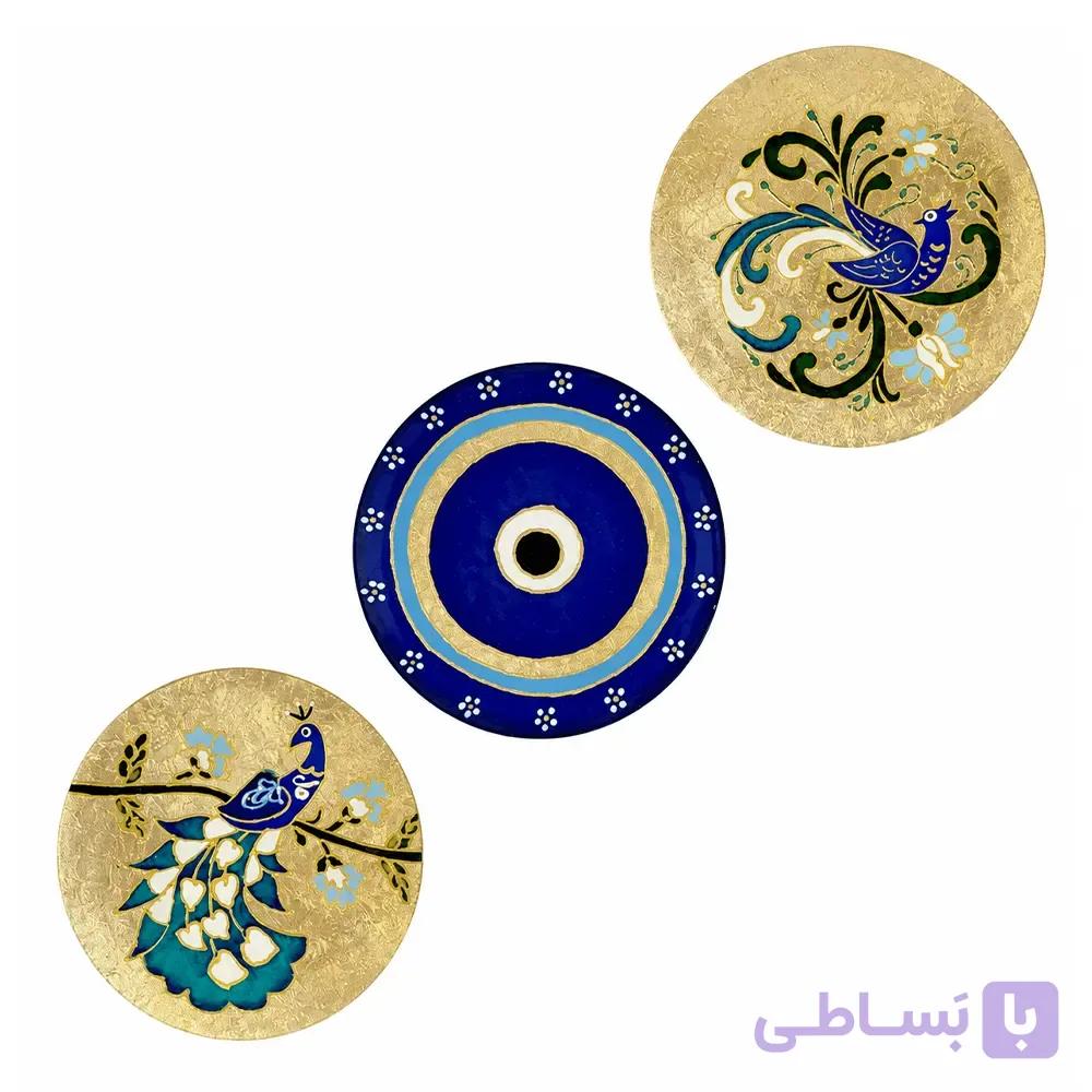 ست بشقاب دیواری لوکس چشم نظر ورق طلا کد 939 — تصویر 1