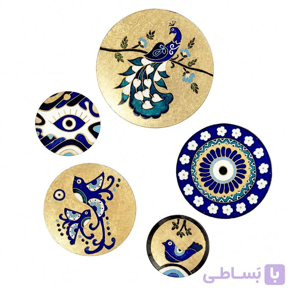 ست بشقاب دیواری مدرن چشم نظر ورق طلا کد 936 — تصویر 1