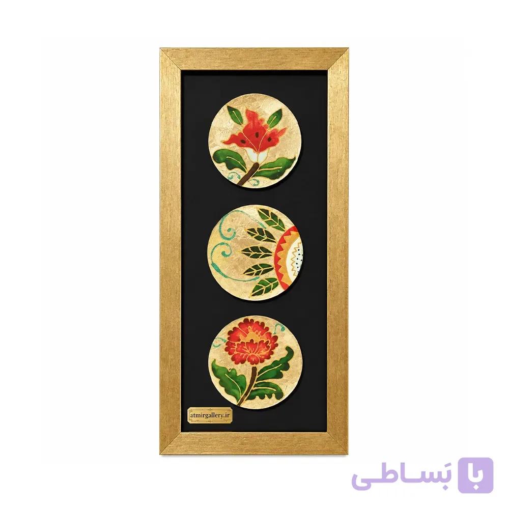 تابلو بشقاب مدرن چشم نظر ورق طلا 17×37 سانتی کد 1156 — تصویر 1