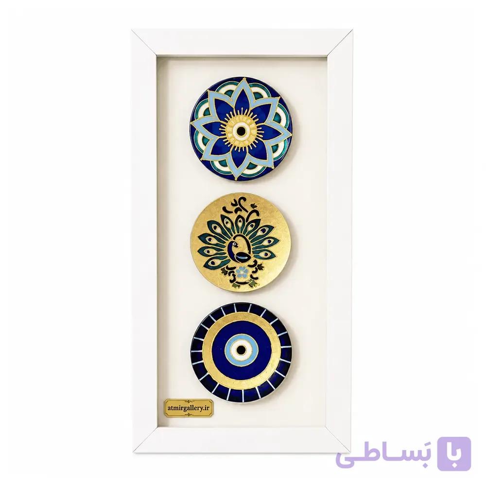 تابلو بشقاب دکوراتیو مدرن ورق طلا 17×37 سانتی کد 1140 — تصویر 1