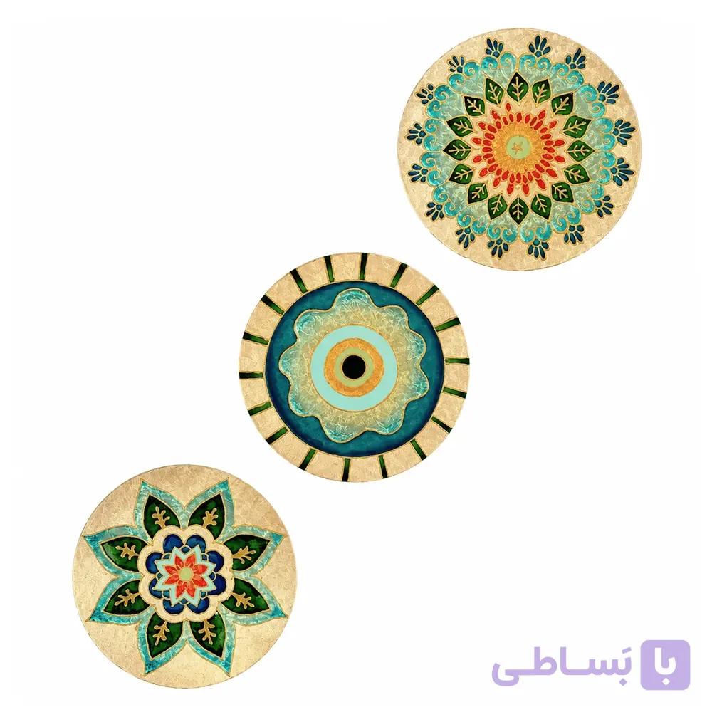 ست بشقاب دیواری مدرن ورق طلا کد 941 — تصویر 1
