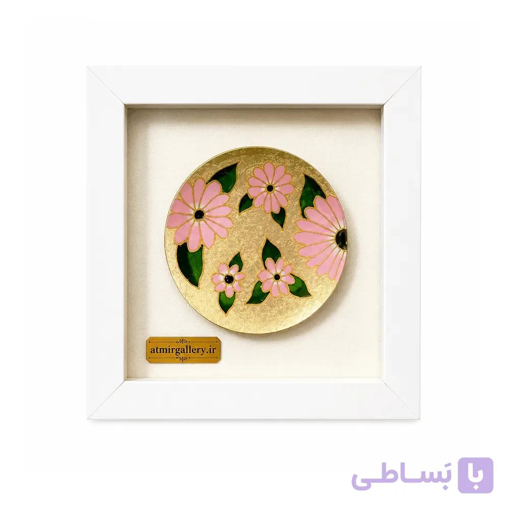 تابلو مدرن طرح گل ورق طلا 24×24 سانتی کد 1164 — تصویر 1