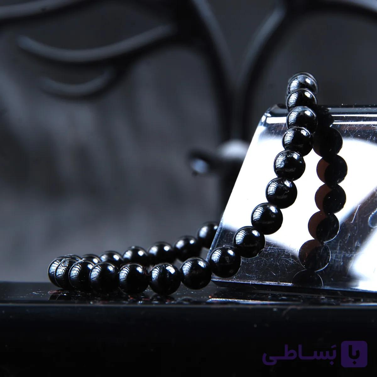 دستبند تورمالین سیاه طبیعی (سایز 6) — تصویر 1