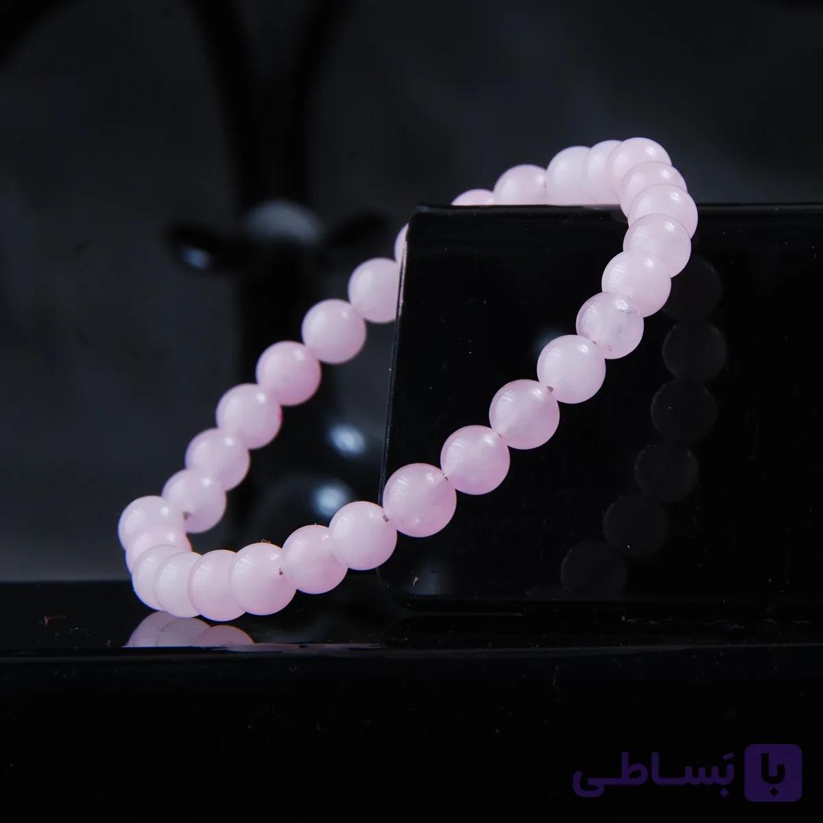 دستبند رز کوارتز صورتی النگویی (سنگ عشق) 10.90 گرم — تصویر 1