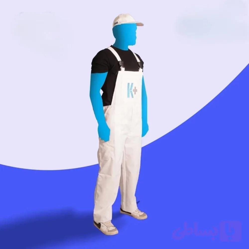 لباس کاردوبنده تک رنگ سفید