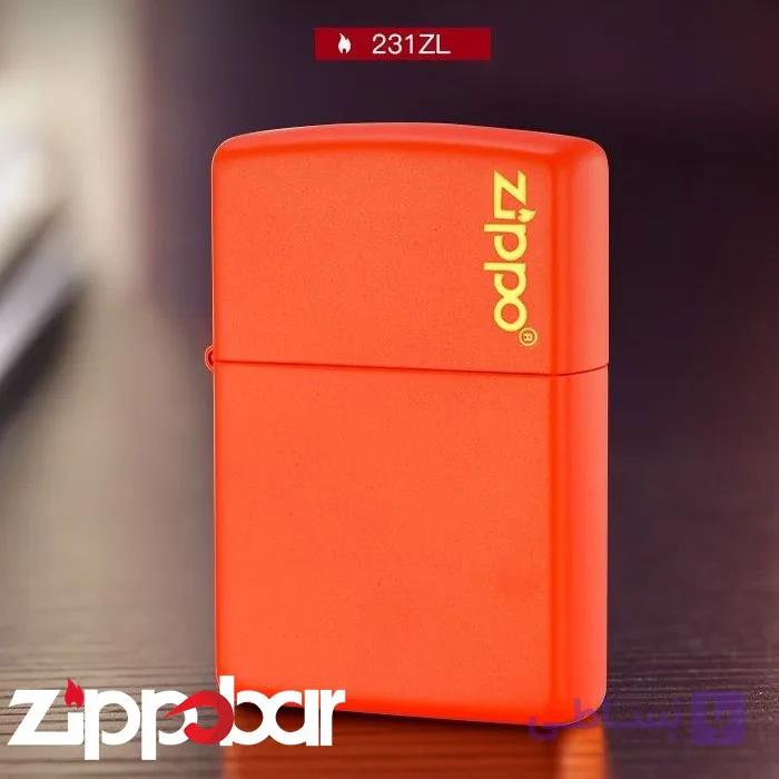 فندک زیپو اصل نارنجی مات کد 231 لوگو Zippo 231Zl Orange Matte — تصویر 1