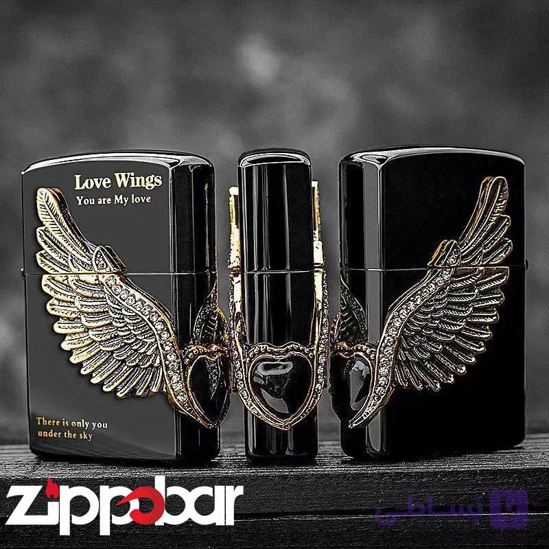 فندک بنزینی چیف طرح بال فرشته | Chief Love Wings 360 3D — تصویر 1