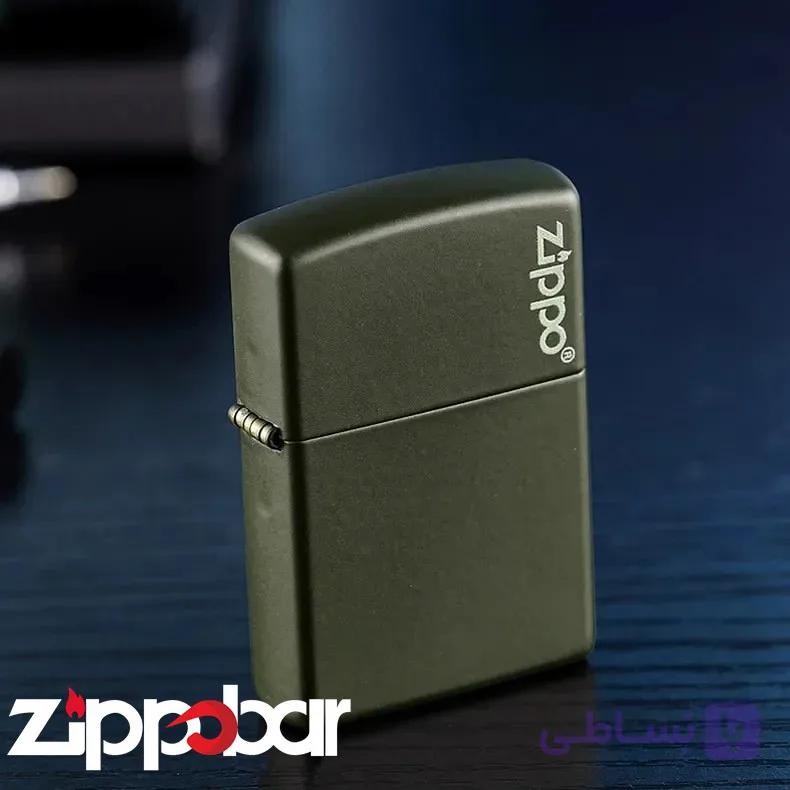 فندک زیپو اصل سبز مات 221Zl لوگو Zippo 221Zl Green Matte — تصویر 1