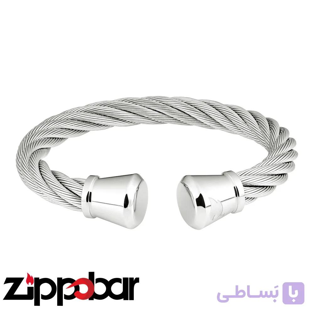 دستبند زیپو سیم کابلی تمام استیل | Zippo Cable Wire Bracelet — تصویر 1