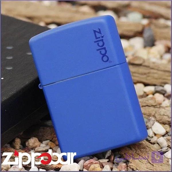 فندک زیپو اصل آبی مات کد 229 لوگو Zippo 229Zl Blue Matte — تصویر 1