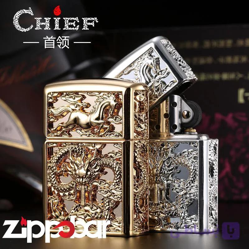 فندک چیف طرح اسب و اژدها برجسته | Chief Horse&Dragon 3d Design — تصویر 1