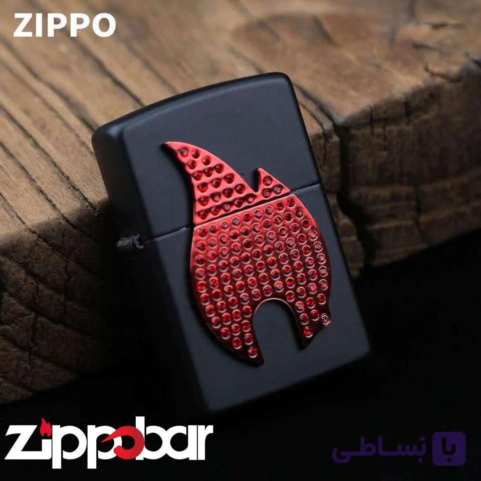 فندک زیپو اصل کد 29106 مدل Bling Flame با شعله برجسته | Zippo 29106 Original — تصویر 1