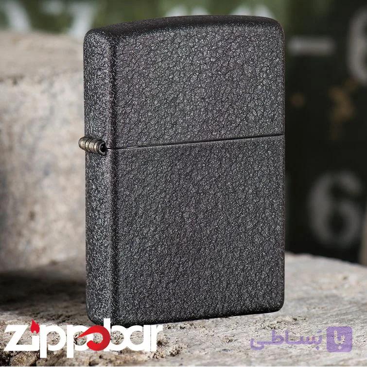 فندک زیپو اصل کد 236 بدنه آسفالتی | Zippo 236 Black Crackle — تصویر 1