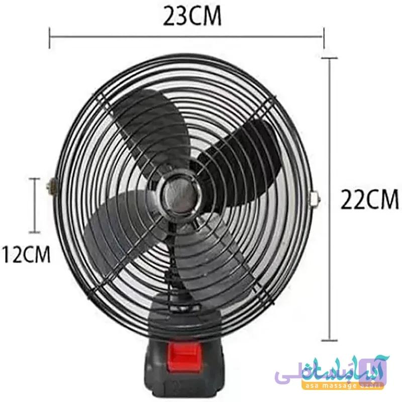 پنکه شارژی فلزی تک باتری اصلی — تصویر 1