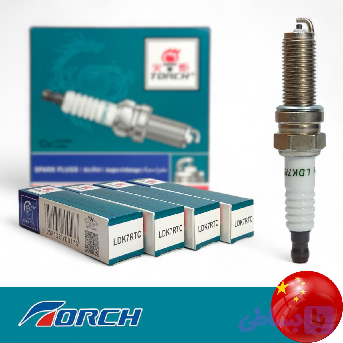 شمع تک پلاتین یورو۴ LDK7RTC تورچ چین اصلی (بسته ۴عددی)