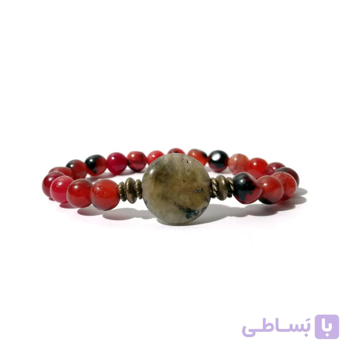 دستبند سنگی مدل عقیق و لابرادوریت — تصویر 1