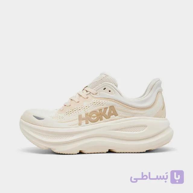 کفش هوکا باندی Hoka Bondi 9 کرمی روشن| نرمی، ثبات و راحتی روزمره — تصویر 1
