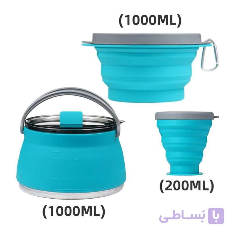 ست کتری کاسه و لیوان سیلیکونی A1000 — تصویر 1