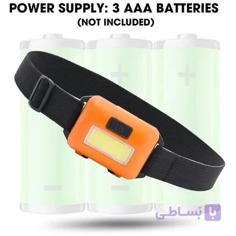 چراغ قوه هدلایت و پیشانی LED سه حالته مدل HEADLAMP 10W COB،مناسب برای کوهنوردی،کمپینگ،طبیعت گردی و فعالیت های شبانه — تصویر 1