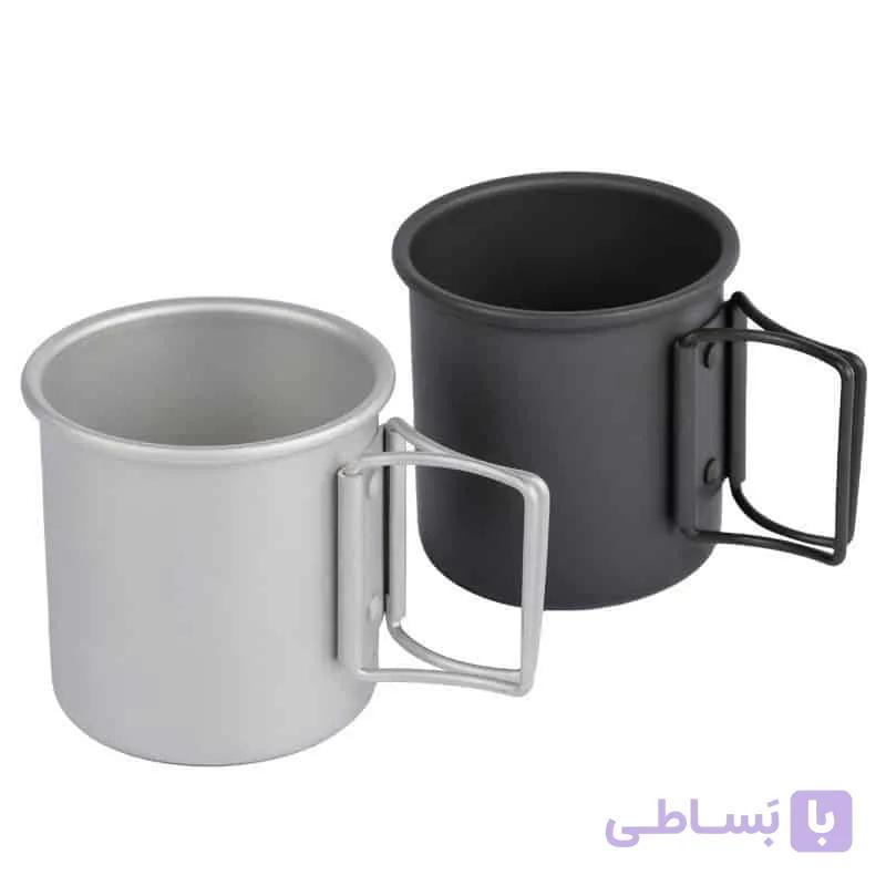 لیوان آلومینیوم دسته دار با روکش آنادایز تیتانیوم — تصویر 1