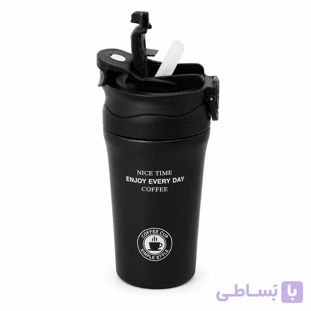 تراول ماگ استیل 450 میلی‌لیتری AMSZM مدل LUV-331 | همراه همیشگی نوشیدنی‌های گرم و سرد — تصویر 1