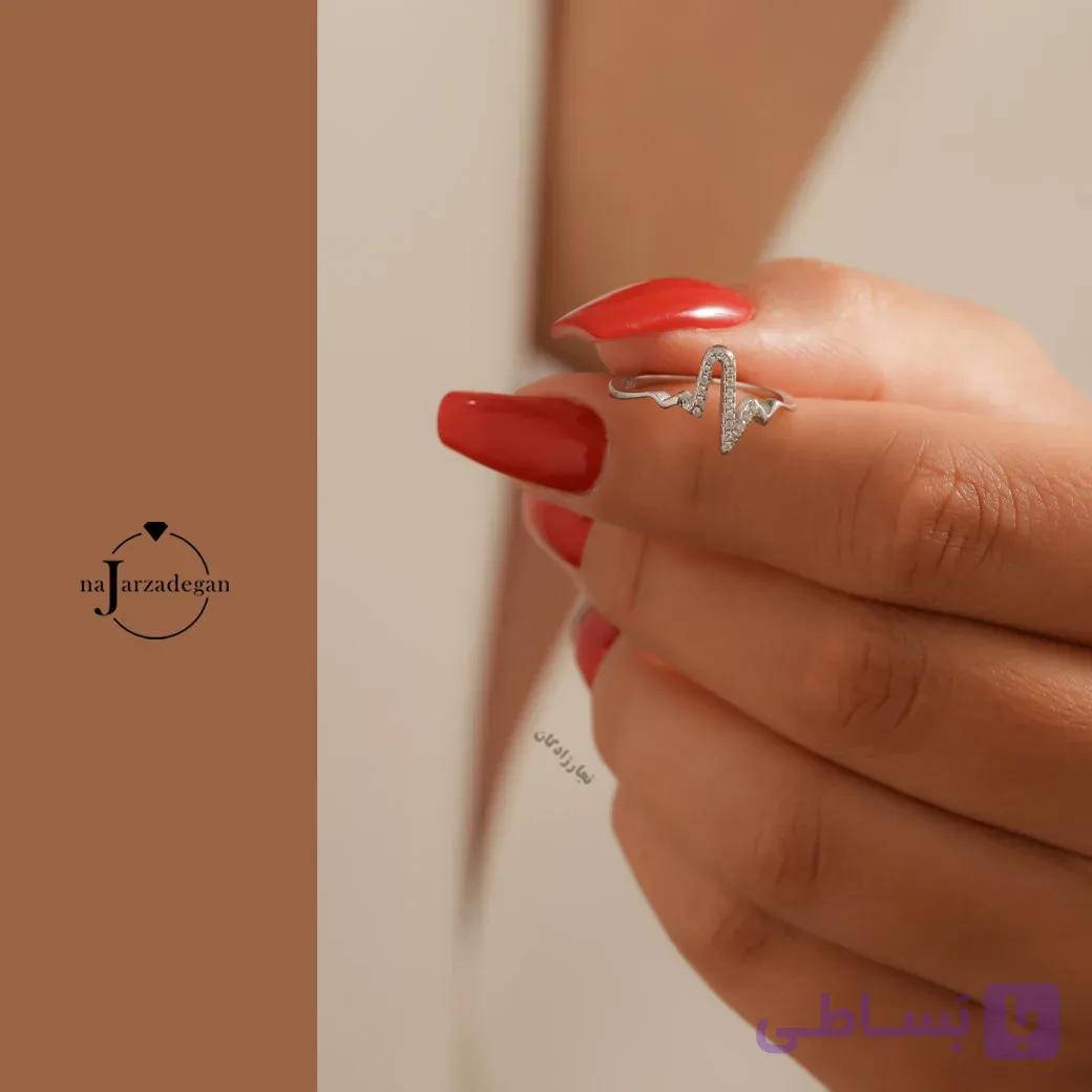 انگشتر نقره زنانه نبض عشق مدل ویتا عیار 925 کد 1940