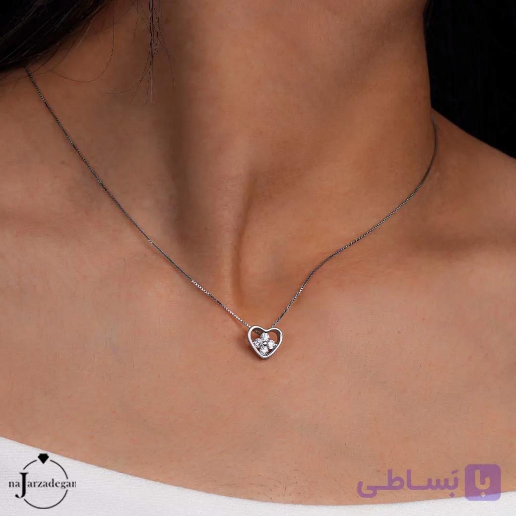 نیم ست نقره زنانه نجوای عشق عیار 925 کد 1837 — تصویر 1