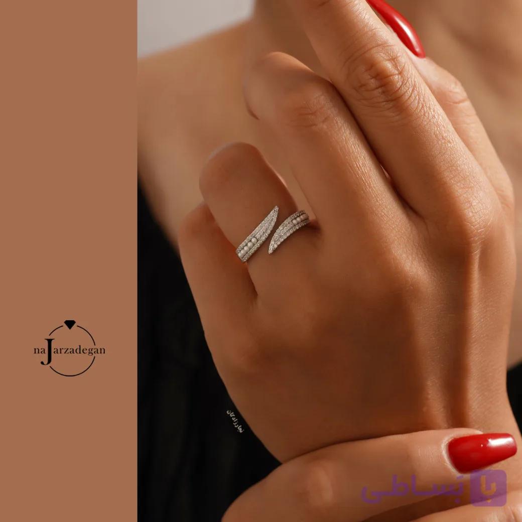 انگشتر نقره زنانه آغوش موج مدل ولورا عیار 925 کد 1935 — تصویر 1