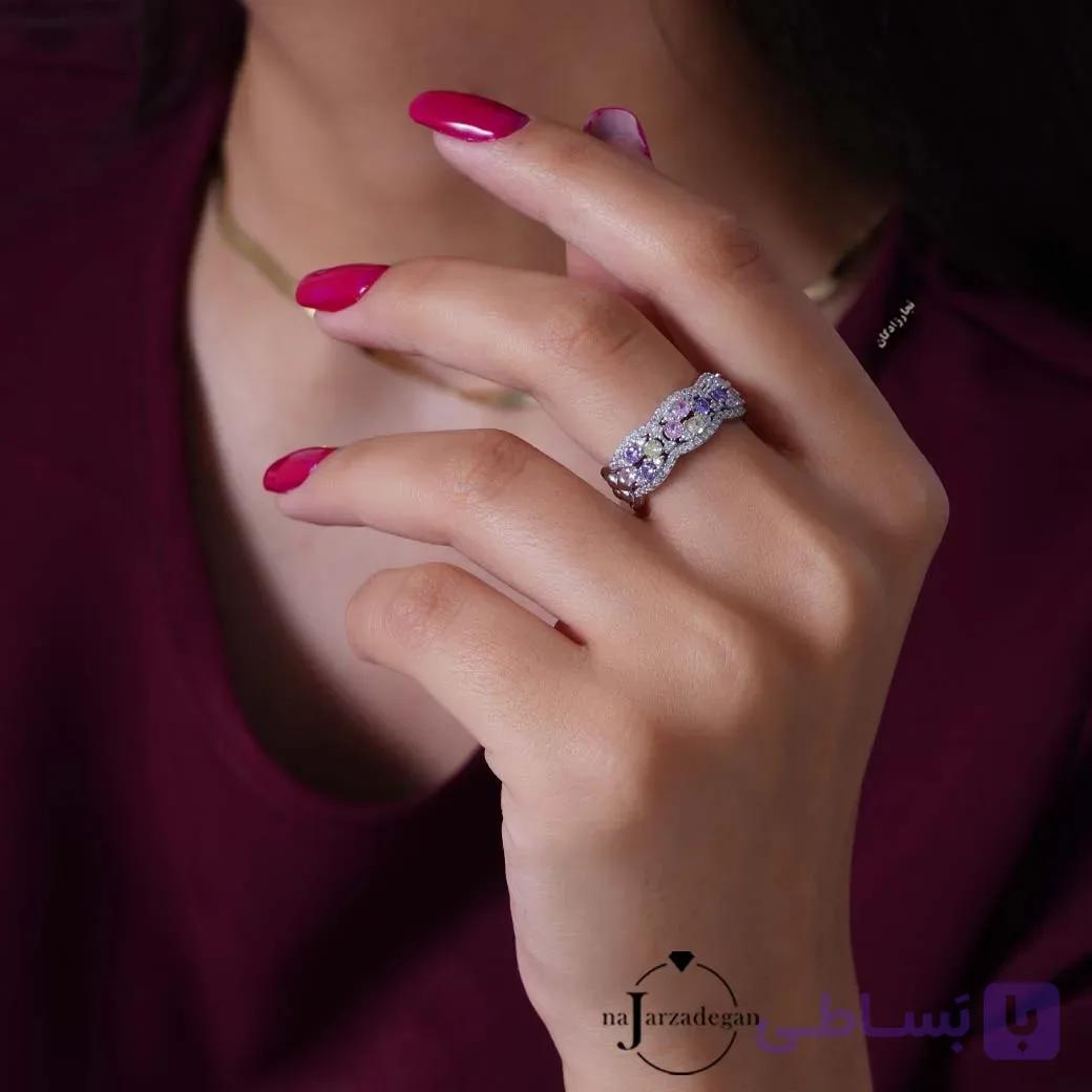 انگشتر نقره زنانه نگین سلطنتی مدل رجینا عیار 925 کد 1946 — تصویر 1