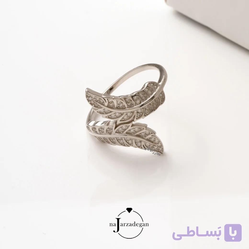 انگشتر نقره زنانه آغوش برگ مدل لیفارا عیار 925 کد 1928