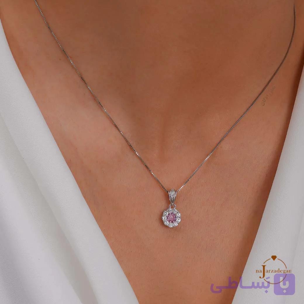نیم ست نقره زنانه پرنسسی بوسه مهتاب عیار 925 کد 1834 — تصویر 1
