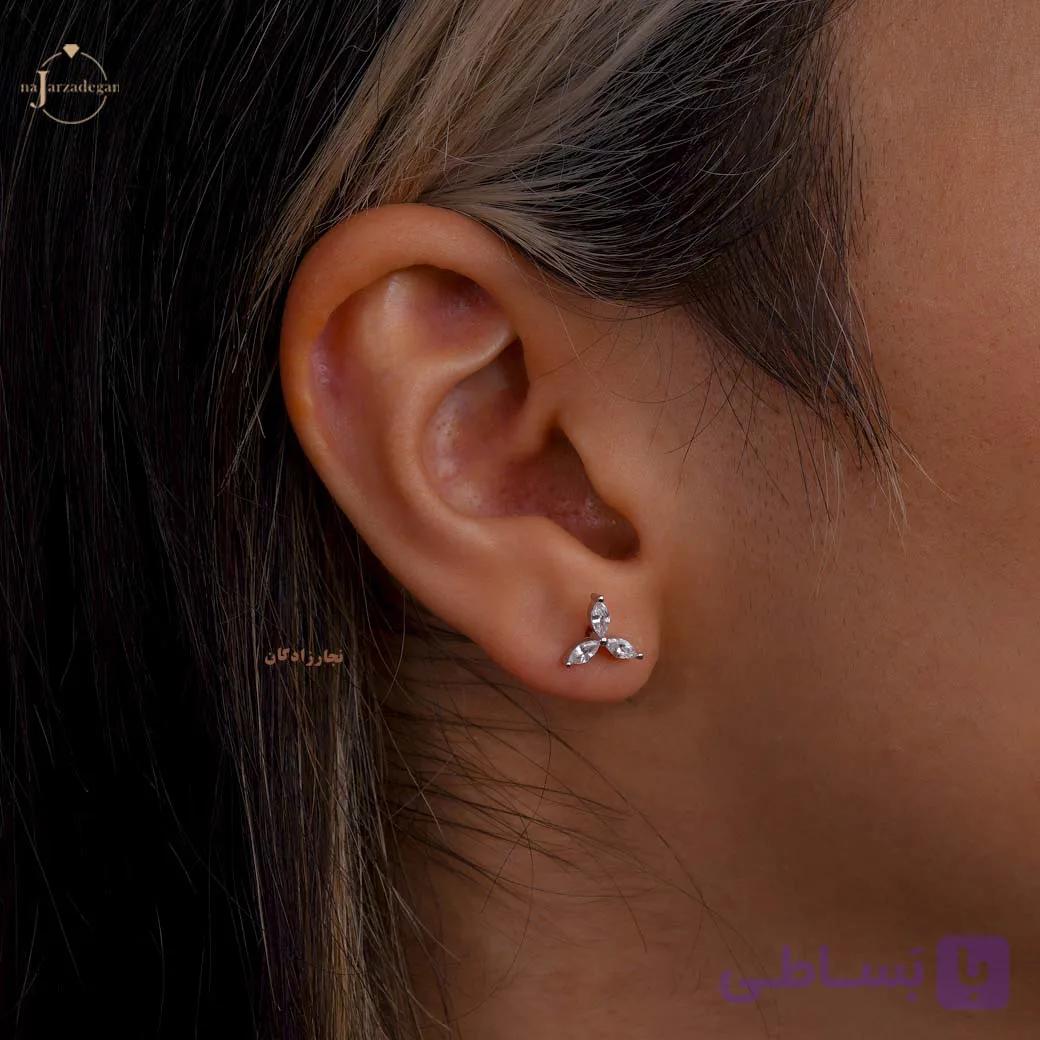 نیم ست نقره زنانه گلبرگ تریلیا عیار 925 کد 1836 — تصویر 1