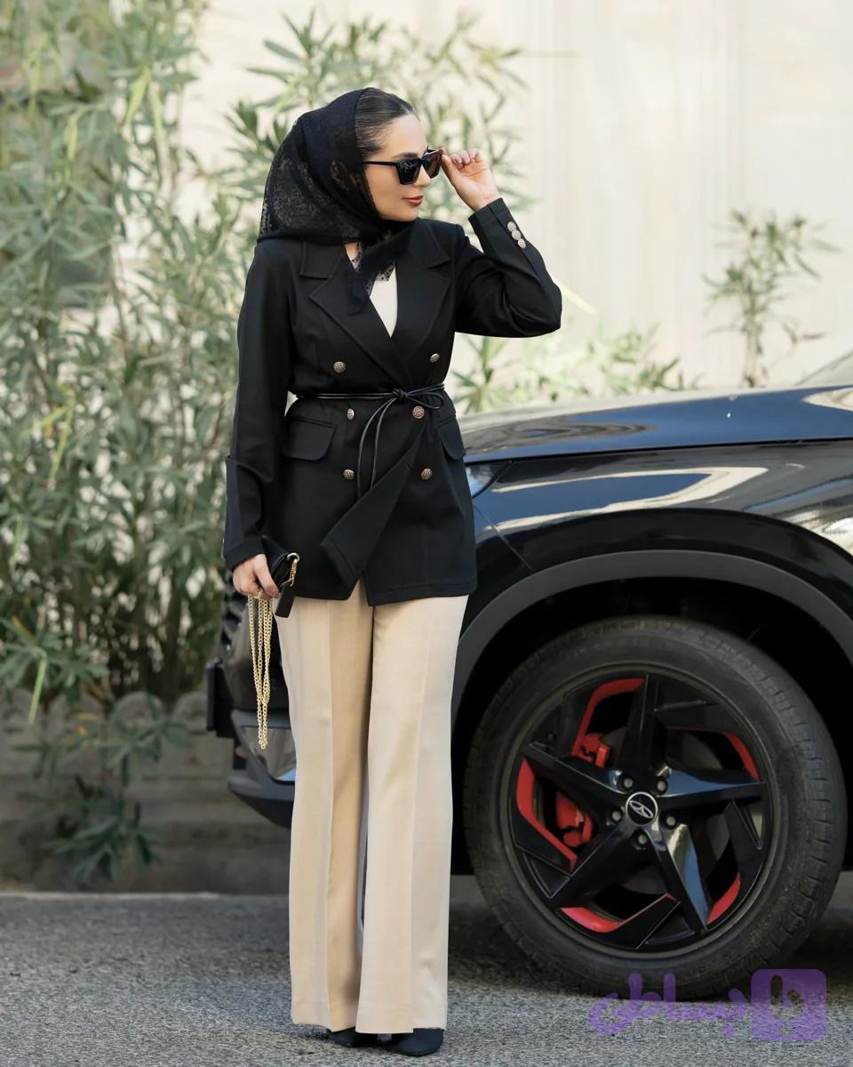 کت گاباردین مشکی LADY — تصویر 1