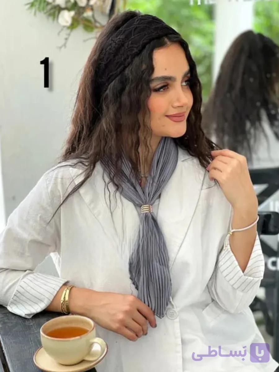 دستمال گردنی ساتن پلیسه دخترانه