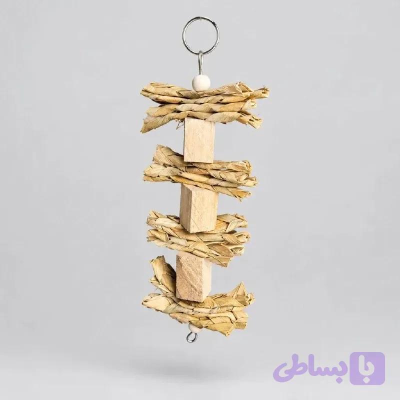 آویز جویدنی چوب و حصیر — تصویر 1