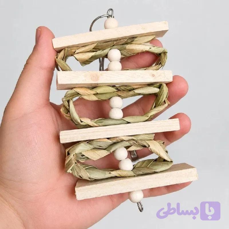 آویز چوب و حصیر مهره دار — تصویر 1