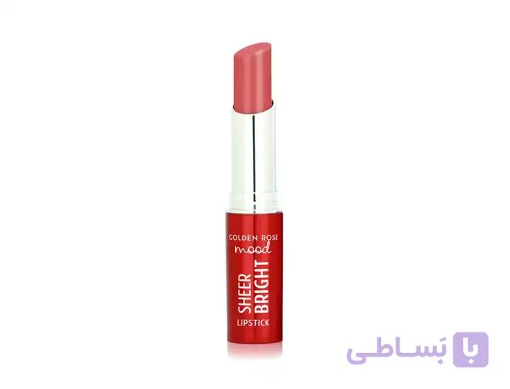 رژ لب جامد گلدن رز مدل براق Sheer Bright رنگ Peachy Pink شماره 106 — تصویر 1